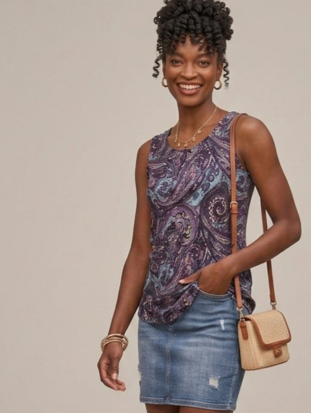 NWOT Chico's Paisley Print Tank Top